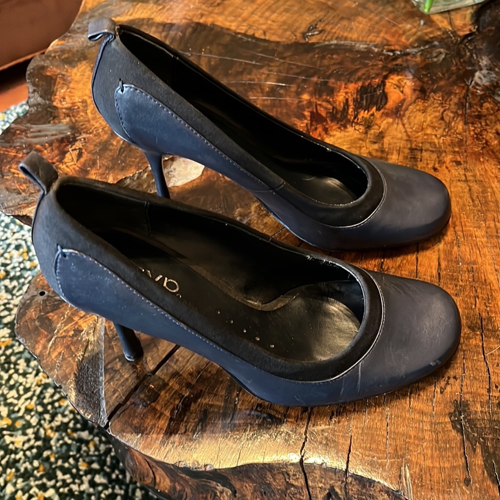 RSVP Leather Navy Pumps Shoes